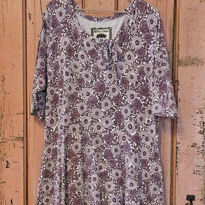Effie's Heart Block Print 3/4-length Sleeve Midi Dress
